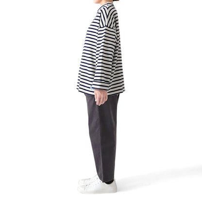 ORCIVAL オーシバル コットンロード ワイドシルエット モックネック Tシャツ B631 長袖Tシャツ ボーダー レディース