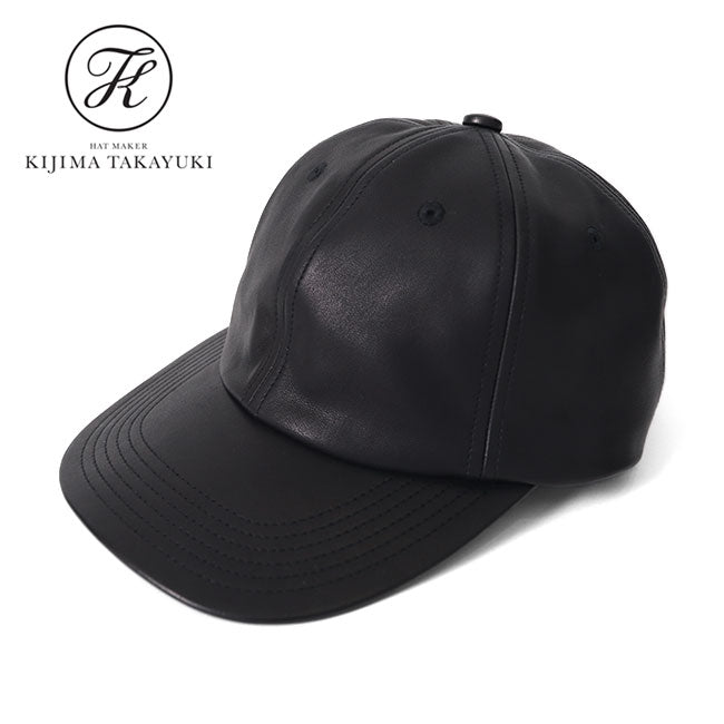 KIJIMA TAKAYUKI SHEEPSKIN LEATHER 6PANEL CAP 242809