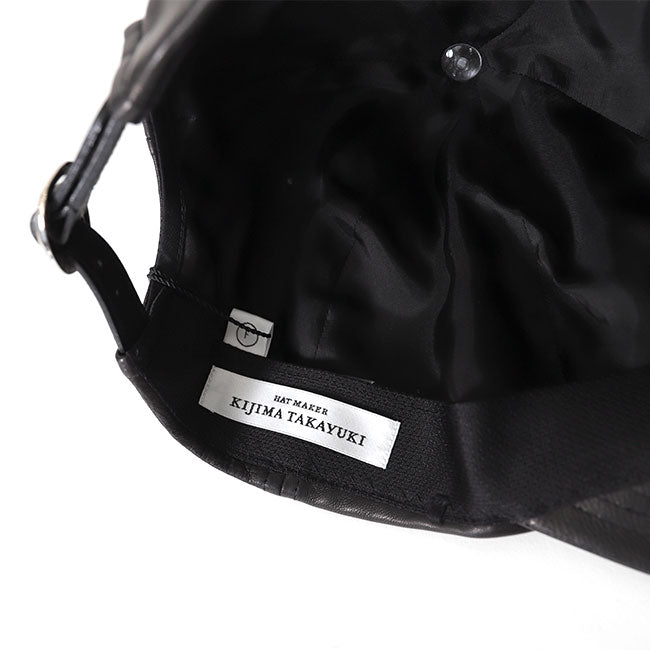 KIJIMA TAKAYUKI SHEEPSKIN LEATHER 6PANEL CAP 242809