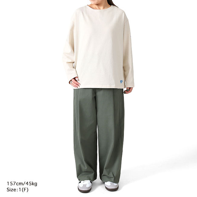 ORCIVAL オーシバル コットンロード ワイド ボートネック フレンチバスクシャツ B249 ロンT 長袖Tシャツ レディース