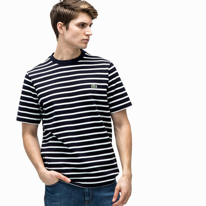 LACOSTE ラコステ ヘビー鹿子 ボーダーTシャツ TH218E コットンピケ (メンズ)