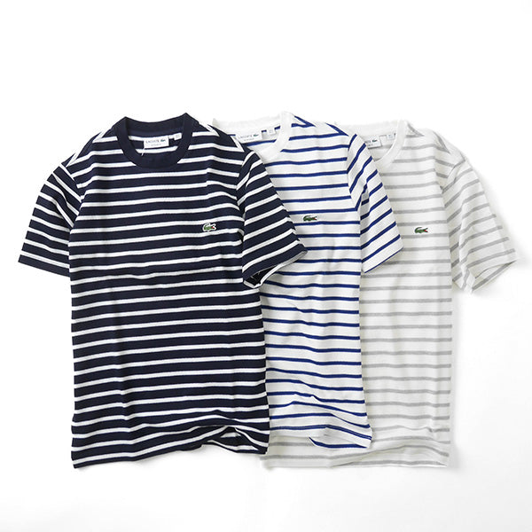 LACOSTE ラコステ ヘビー鹿子 ボーダーTシャツ TH218E コットンピケ (メンズ)