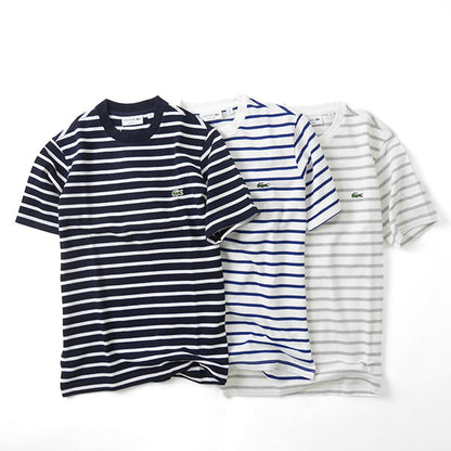 LACOSTE ラコステ ヘビー鹿子 ボーダーTシャツ TH218E コットンピケ (メンズ)