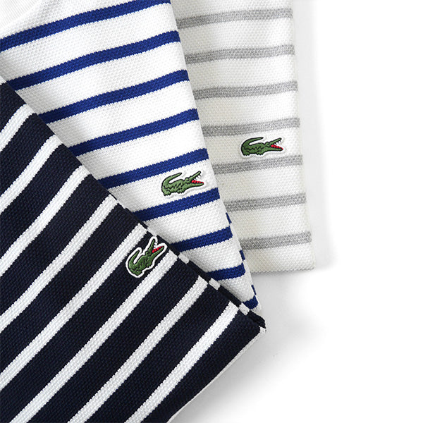 LACOSTE ラコステ ヘビー鹿子 ボーダーTシャツ TH218E コットンピケ (メンズ)