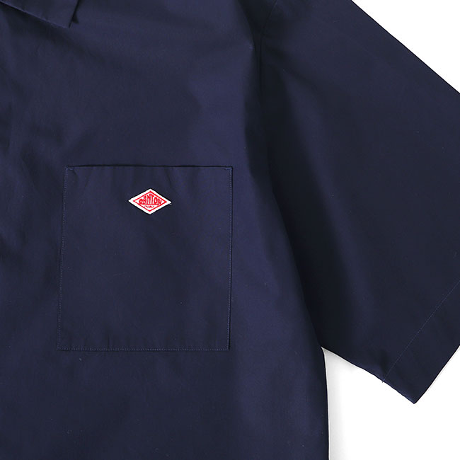 DANTON ダントン コットンポプリン ワッペンロゴ ワークシャツ DT-B0049 CPL 半袖シャツ メンズ