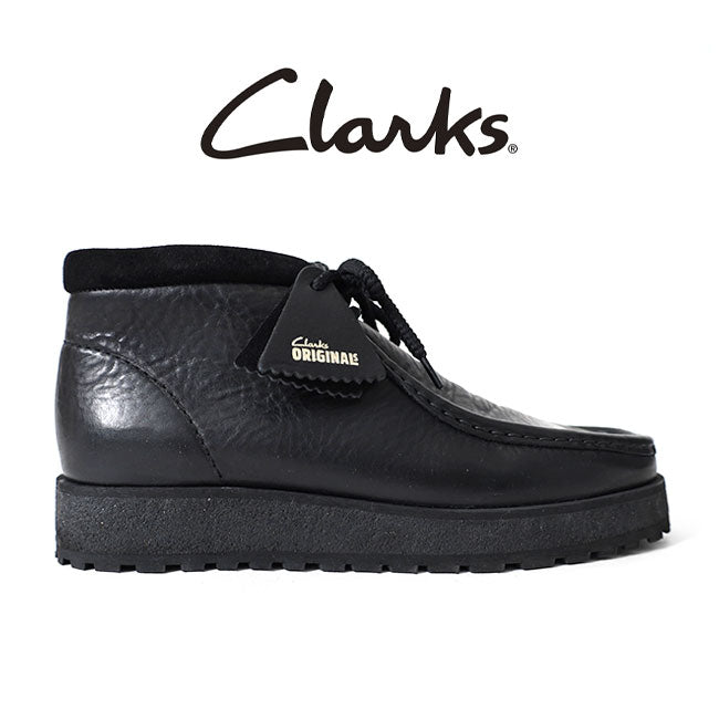 CLARKS クラークス Wallabee Scout ワラビー スカウト レザー モカシンブーツ 26177753 黒 メンズ