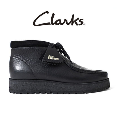 CLARKS クラークス Wallabee Scout ワラビー スカウト レザー モカシンブーツ 26177753 黒 メンズ
