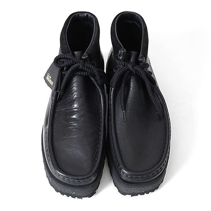 CLARKS クラークス Wallabee Scout ワラビー スカウト レザー モカシンブーツ 26177753 黒 メンズ