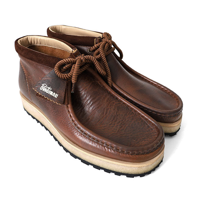 CLARKS クラークス Wallabee Scout ワラビー スカウト レザー モカシンブーツ 26178204 茶 メンズ
