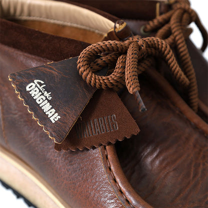 CLARKS クラークス Wallabee Scout ワラビー スカウト レザー モカシンブーツ 26178204 茶 メンズ