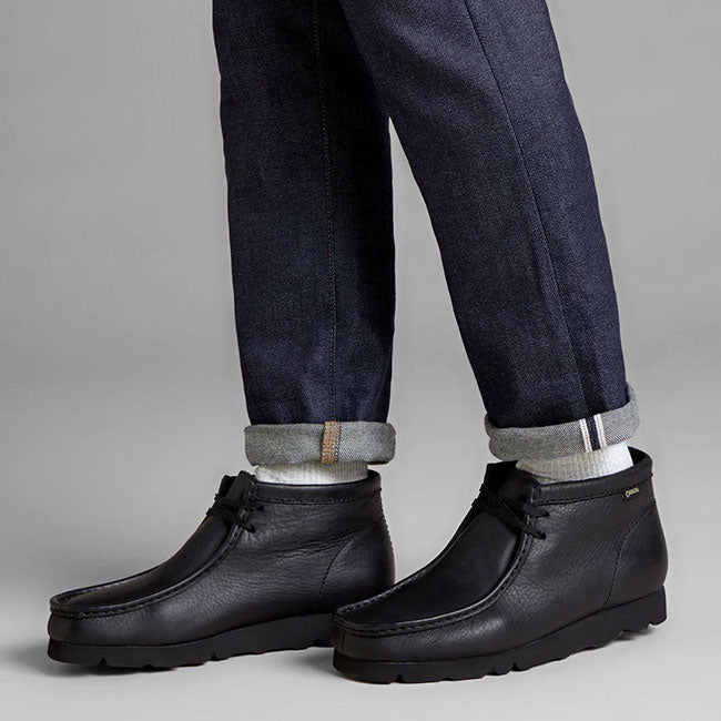 CLARKS クラークス Wallabee BT GTX レザー ワラビーブーツ ゴアテックス 26146260 黒 メンズ