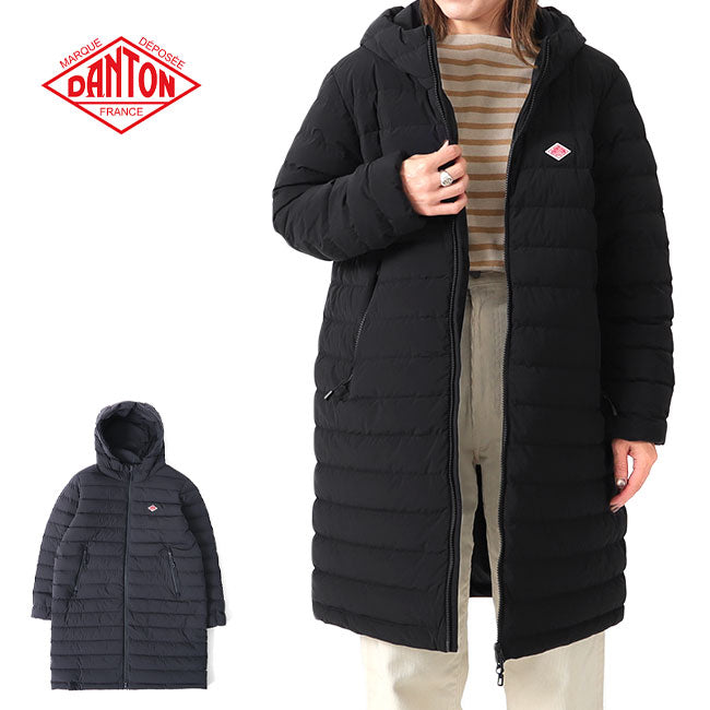 DANTON ダントン ミドル丈 フーデッド キルティング ダウンコート DT-A0190 NPS レディース