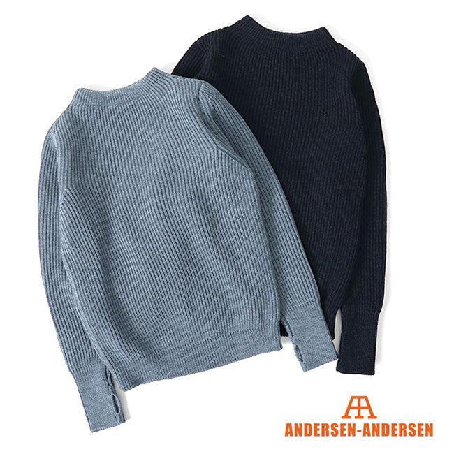 ANDERSEN-ANDERSEN アンデルセンアンデルセン NAVY CREWNECK 5GG インディゴ ネイビー クルーネック ニットセーター メンズ レディース