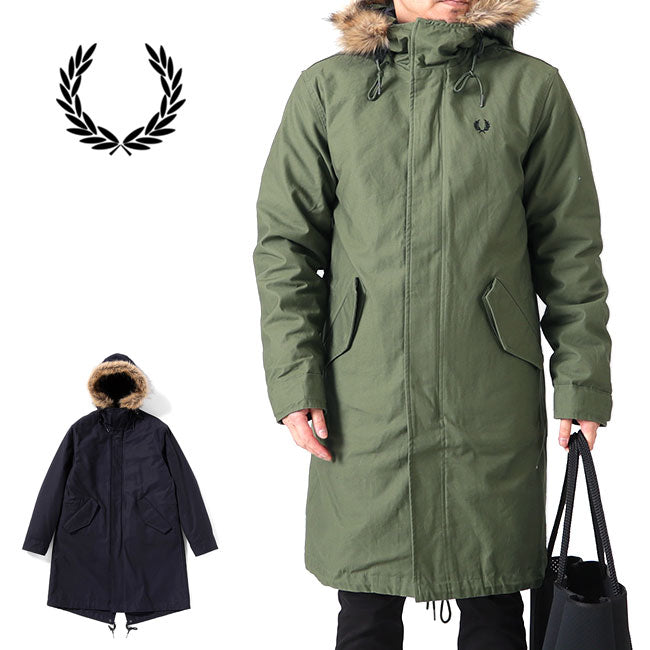 FRED PERRY フレッドペリー フィッシュテール ミリタリー モッズコート J4569 ファー付き モッズパーカー メンズ