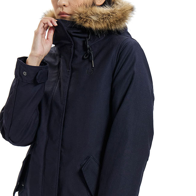 FRED PERRY フレッドペリー フィッシュテール ミリタリー モッズコート J4132 ファー付き モッズパーカー レディース