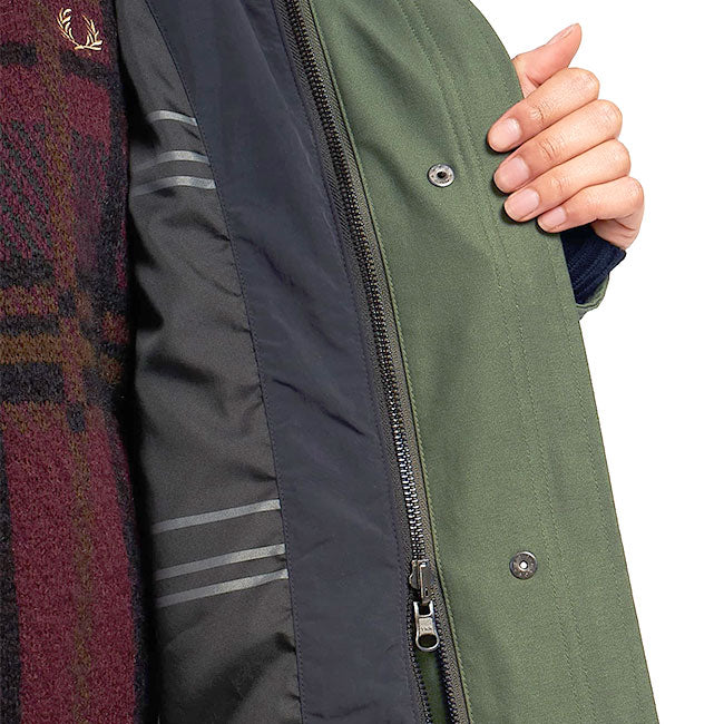 FRED PERRY フレッドペリー フィッシュテール ミリタリー モッズコート J4132 ファー付き モッズパーカー レディース