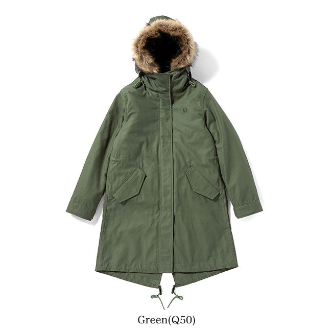 FRED PERRY フレッドペリー フィッシュテール ミリタリー モッズコート J4132 ファー付き モッズパーカー レディース