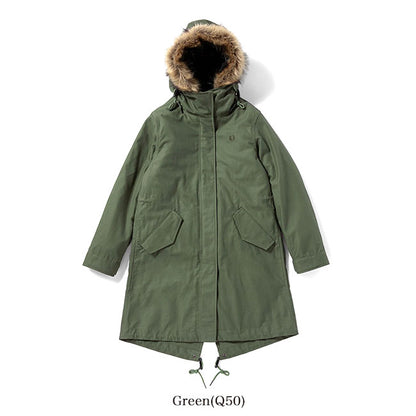 FRED PERRY フレッドペリー フィッシュテール ミリタリー モッズコート J4132 ファー付き モッズパーカー レディース