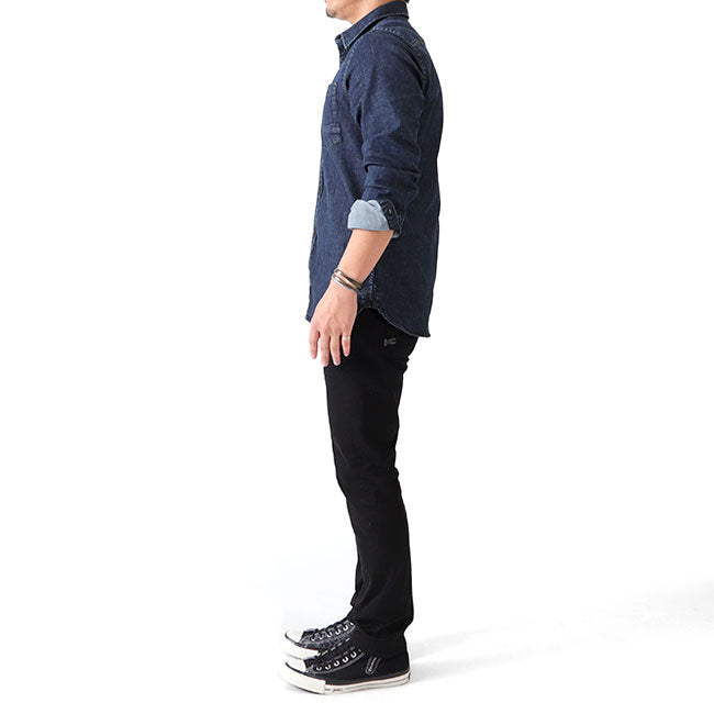 DENHAM デンハム AXEL SHIRT IC シザーロゴ アクセル ストレッチ デニムシャツ 01-21-10-43-030 長袖シャツ メンズ