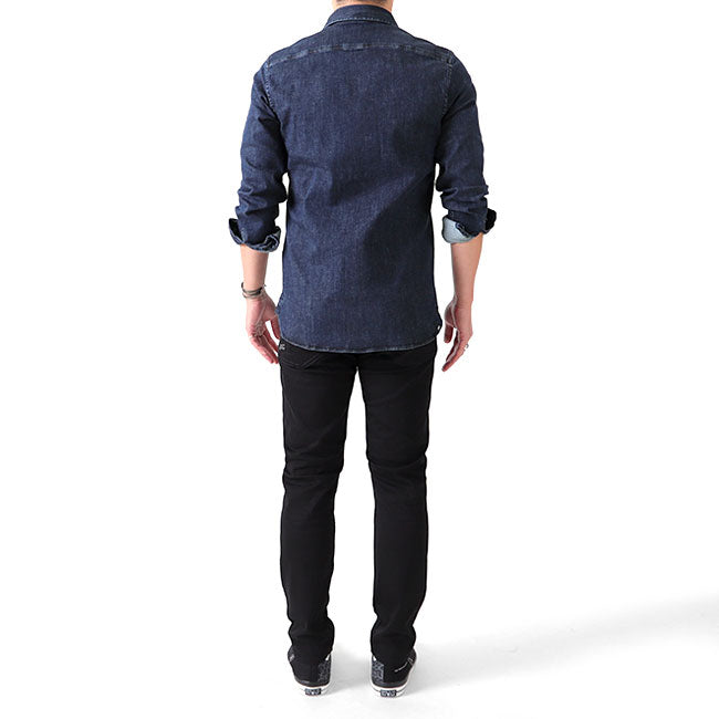 DENHAM デンハム AXEL SHIRT IC シザーロゴ アクセル ストレッチ デニムシャツ 01-21-10-43-030 長袖シャツ メンズ