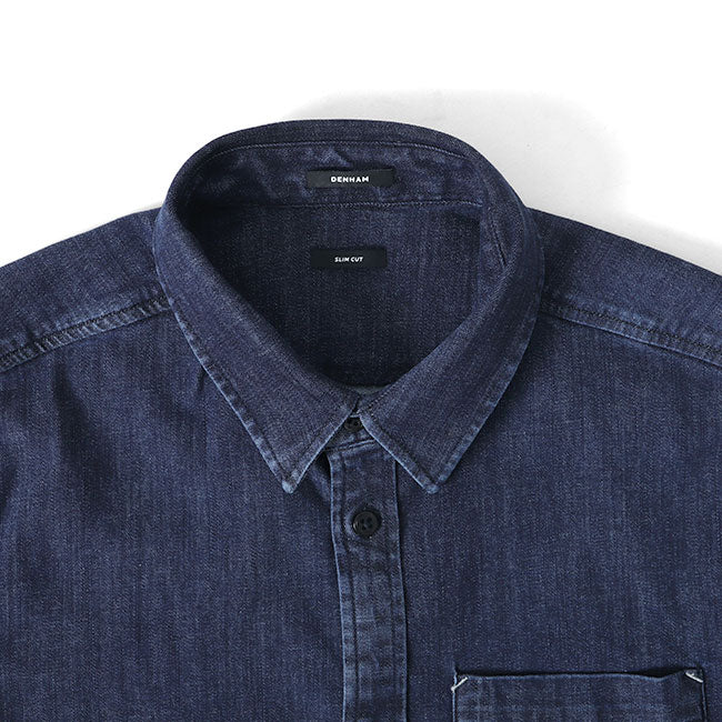 DENHAM デンハム AXEL SHIRT IC シザーロゴ アクセル ストレッチ デニムシャツ 01-21-10-43-030 長袖シャツ メンズ