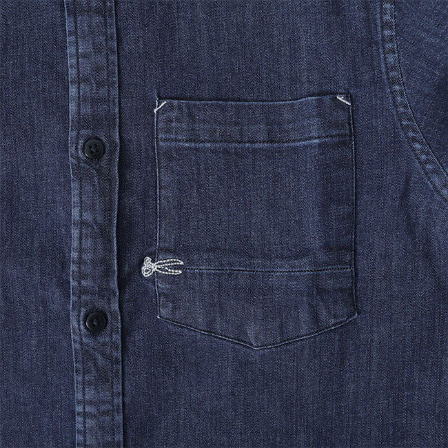 DENHAM デンハム AXEL SHIRT IC シザーロゴ アクセル ストレッチ デニムシャツ 01-21-10-43-030 長袖シャツ メンズ