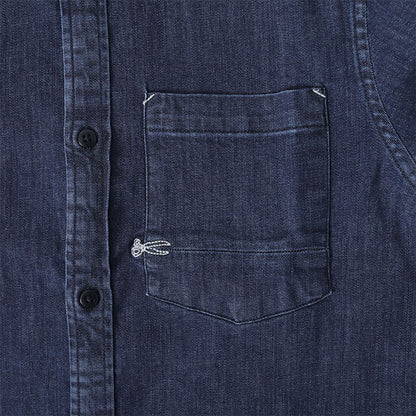 DENHAM デンハム AXEL SHIRT IC シザーロゴ アクセル ストレッチ デニムシャツ 01-21-10-43-030 長袖シャツ メンズ