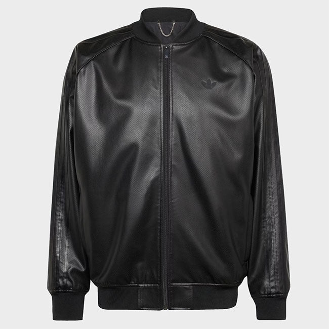 adidas originals アディダスオリジナルス フェイクレザー スーパースター トラックジャケット JC8220 黒 ブラック ジャージ メンズ