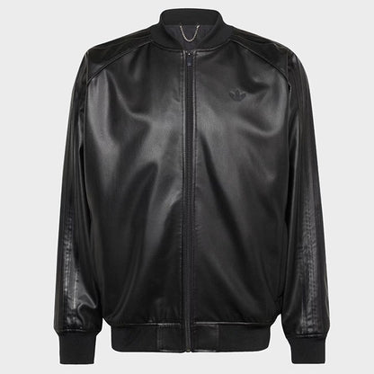 adidas originals アディダスオリジナルス フェイクレザー スーパースター トラックジャケット JC8220 黒 ブラック ジャージ メンズ
