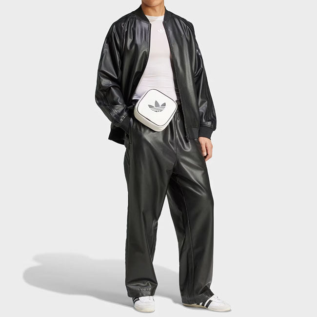adidas originals アディダスオリジナルス フェイクレザー スーパースター トラックジャケット JC8220 黒 ブラック ジャージ メンズ