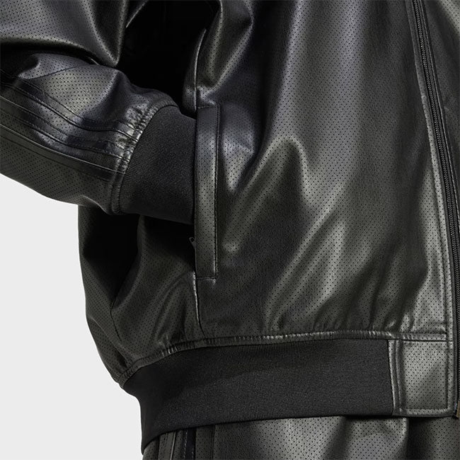 adidas originals アディダスオリジナルス フェイクレザー スーパースター トラックジャケット JC8220 黒 ブラック ジャージ メンズ
