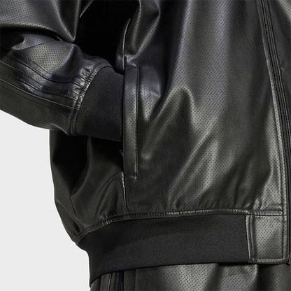 adidas originals アディダスオリジナルス フェイクレザー スーパースター トラックジャケット JC8220 黒 ブラック ジャージ メンズ