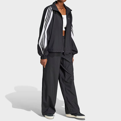 adidas originals アディダスオリジナルス ADILENIUM アディレニウム スタンドカラー ジップ トラックトップ JX9204 黒 ブラック ジャージ レディース