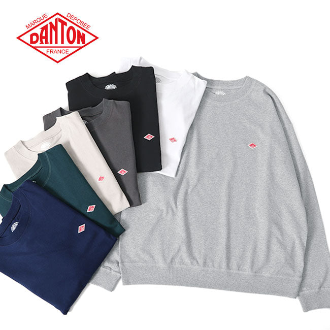 DANTON ダントン リブ付き ワッペンロゴ ワイド ロンT DT-C0134 スウェットロンT 長袖Tシャツ メンズ