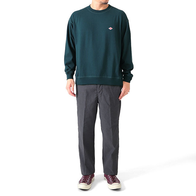 DANTON ダントン リブ付き ワッペンロゴ ワイド ロンT DT-C0134 スウェットロンT 長袖Tシャツ メンズ