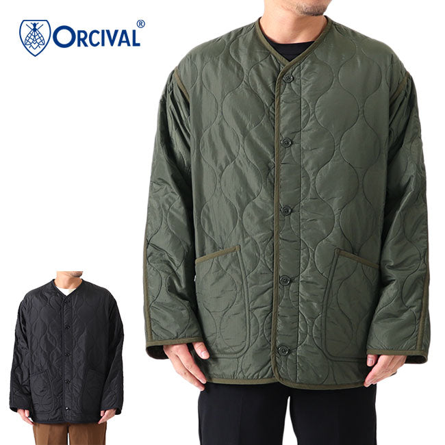 ORCIVAL オーシバル キルト カラーレスジャケット OR-A0091 NYR ノーカラー 中綿ジャケット メンズ