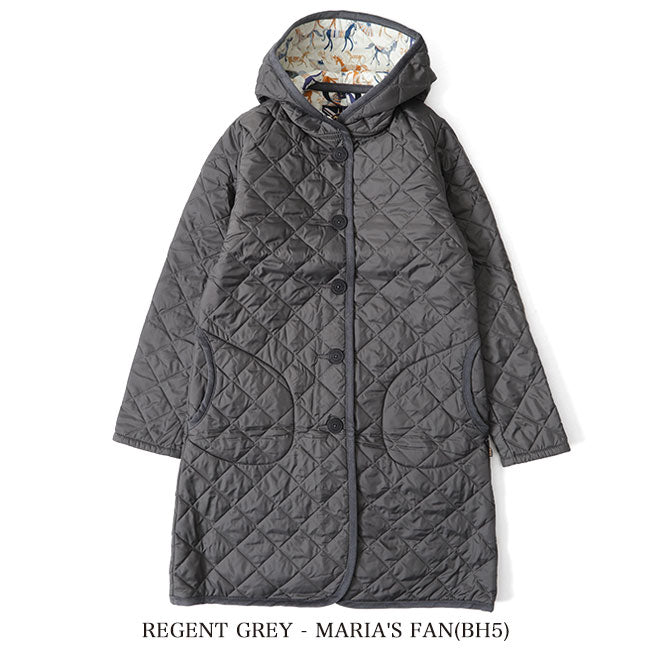50周年限定モデル LAVENHAM ラベンハム BRUNDON ブランドン リバティ フード付き キルティングコート ロングコート 花柄 マリア (レディース)
