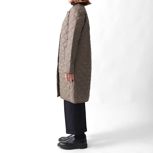 50周年限定モデル LAVENHAM ラベンハム LOUND ラウンド リバティノーカラー キルティングコート ロングコート (レディース)