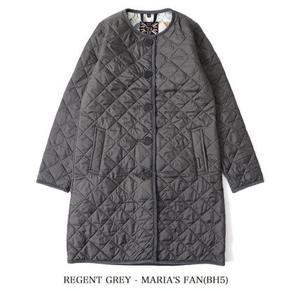 50周年限定モデル LAVENHAM ラベンハム LOUND ラウンド リバティノーカラー キルティングコート ロングコート (レディース)