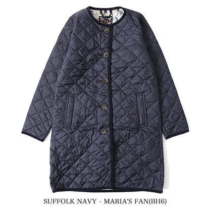 50周年限定モデル LAVENHAM ラベンハム LOUND ラウンド リバティノーカラー キルティングコート ロングコート (レディース)