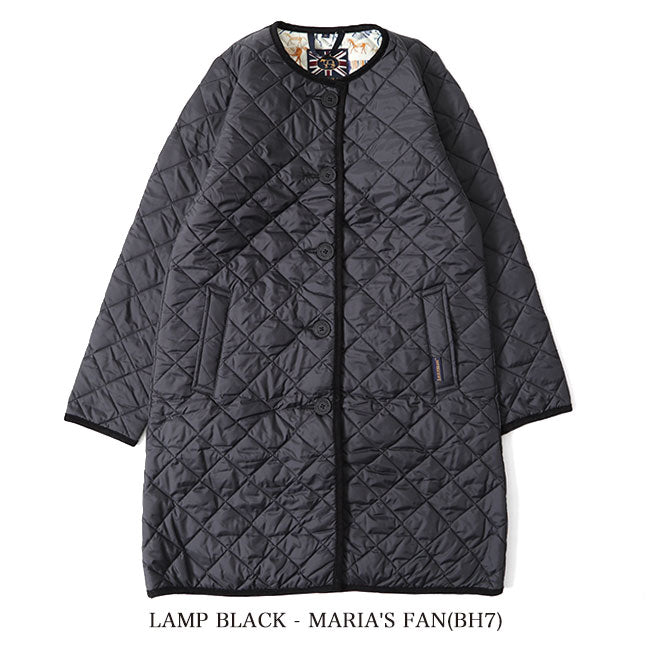 50周年限定モデル LAVENHAM ラベンハム LOUND ラウンド リバティノーカラー キルティングコート ロングコート (レディース)