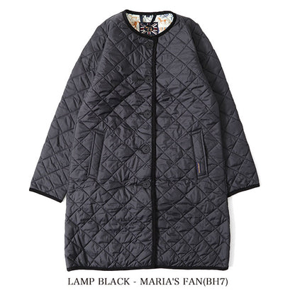 50周年限定モデル LAVENHAM ラベンハム LOUND ラウンド リバティノーカラー キルティングコート ロングコート (レディース)
