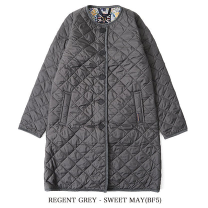 50周年限定モデル LAVENHAM ラベンハム LOUND ラウンド リバティノーカラー キルティングコート ロングコート (レディース)