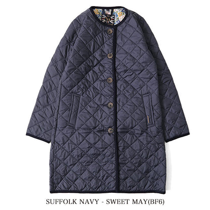 50周年限定モデル LAVENHAM ラベンハム LOUND ラウンド リバティノーカラー キルティングコート ロングコート (レディース)