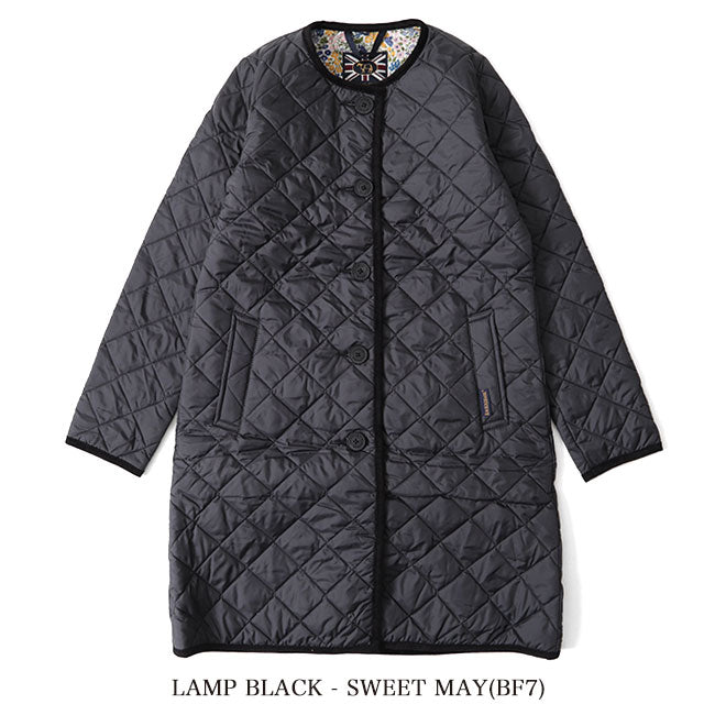 50周年限定モデル LAVENHAM ラベンハム LOUND ラウンド リバティノーカラー キルティングコート ロングコート (レディース)