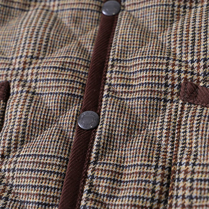 LAVENHAM ラベンハム CRAYDON クレイドン グレンチェック ショート丈 フード付き キルティングウールジャケット (レディース)