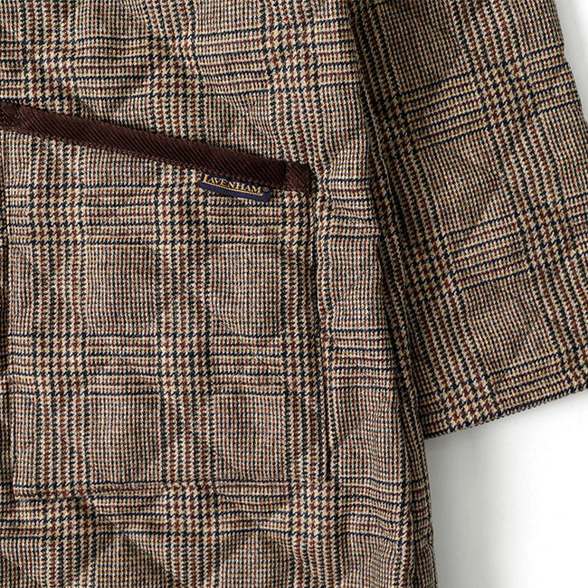 LAVENHAM ラベンハム GRINSTEAD グリンステッド グレンチェック フード付き キルティングウールコート ロングコート (メンズ)