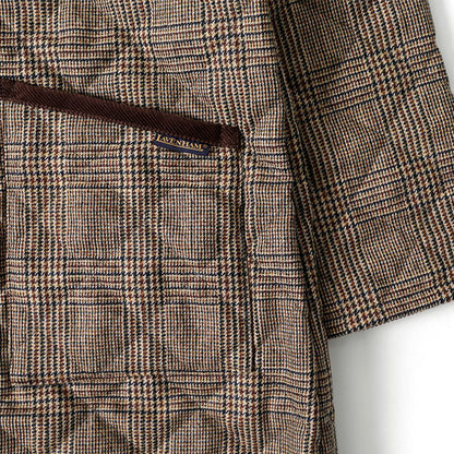 LAVENHAM ラベンハム GRINSTEAD グリンステッド グレンチェック フード付き キルティングウールコート ロングコート (メンズ)
