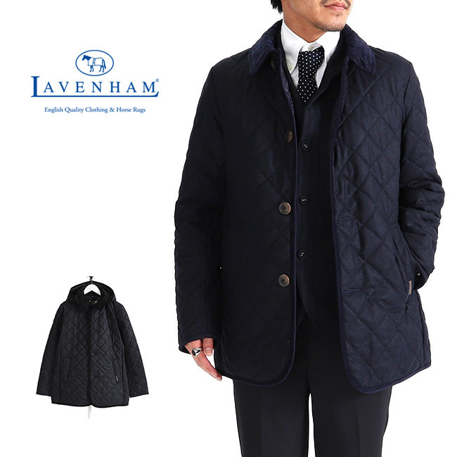 LAVENHAM ラベンハム DENSTON 3 デンストン フランネル フード付き キルティングジャケット ウール (メンズ)