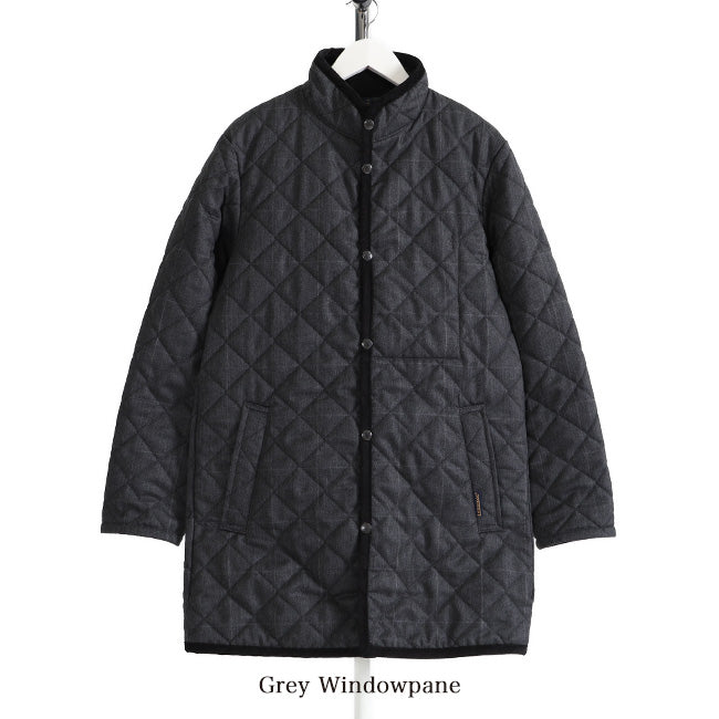 LAVENHAM ラベンハム WEYBREAD WINDOWPANE ウェイブレッド ウィンドウペイン チェック スタンドカラー フランネル キルティングコート (メンズ)
